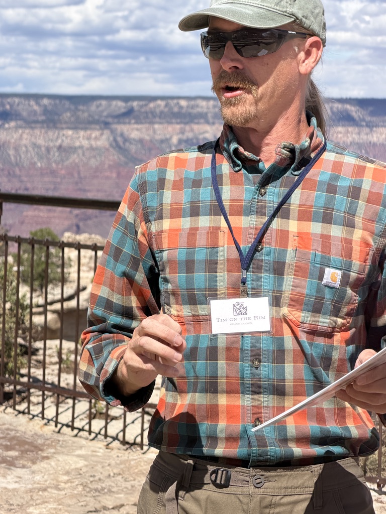 Tim Wilson speaking during his Grand Canyon geology presentation.
