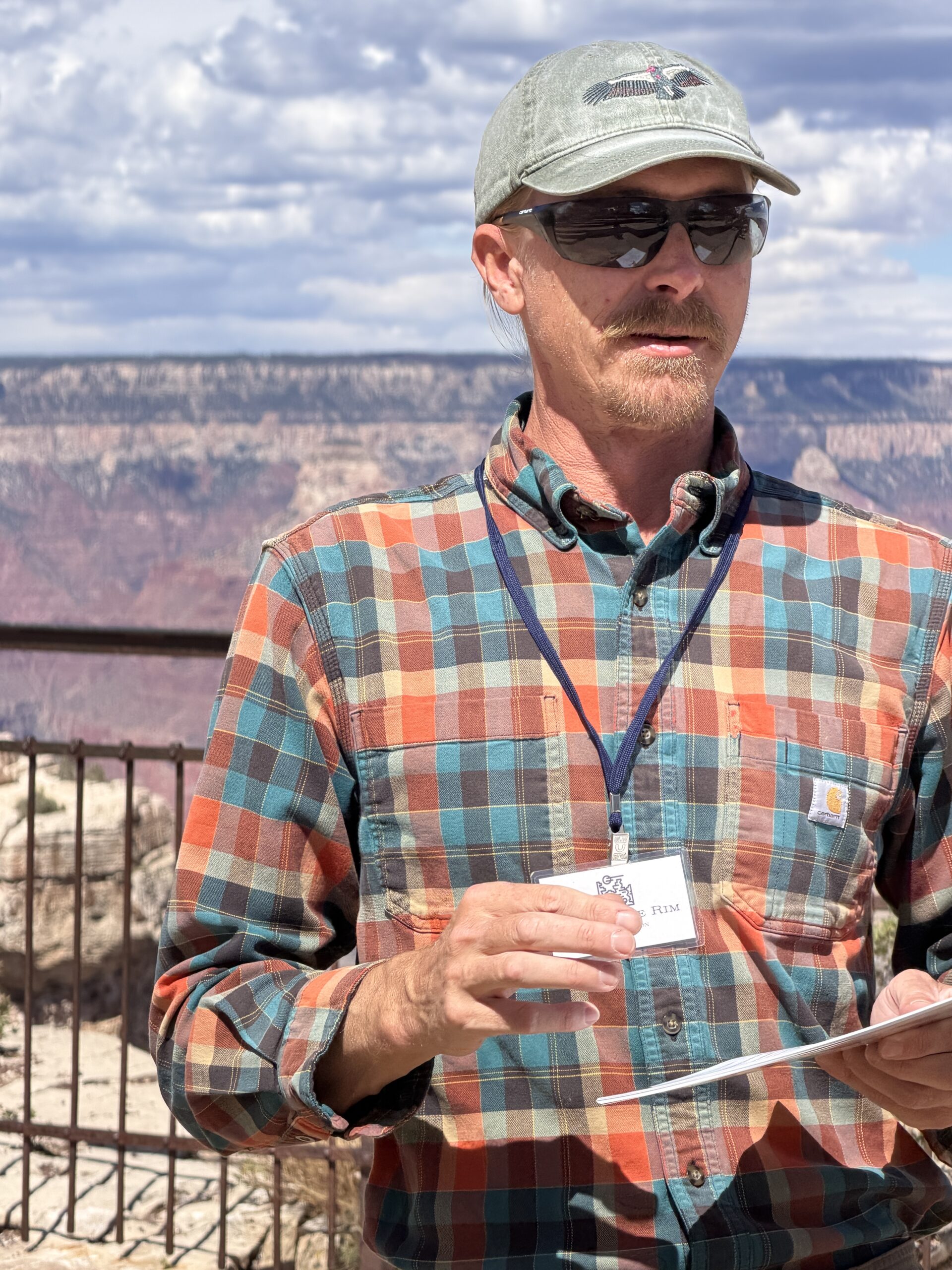 Tim “on the Rim” Wilson explains Grand Canyon geology to our group.