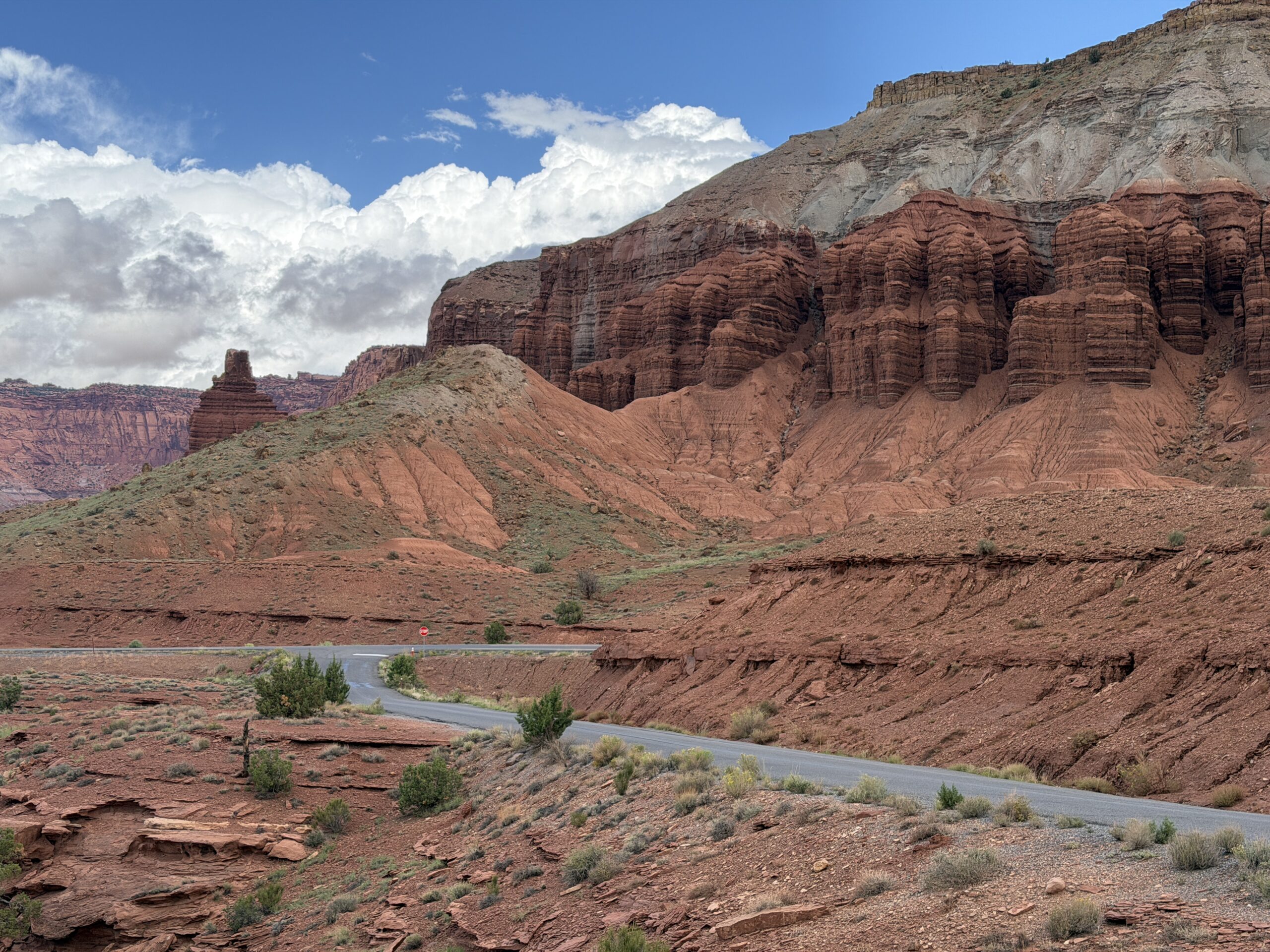Red-rock country along the route toward Moab.